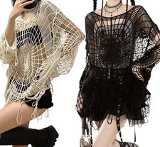 Knitted Spider Web Sweater Stylish Spider Web Design Knitted Sweater Stile Y2k