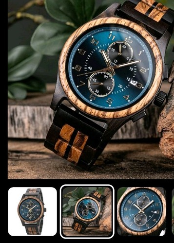 Orologio uomo legno con - uomo,
