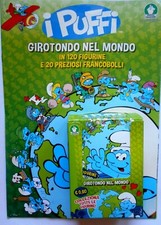  ALBUM VUOTO I PUFFI GIROTONDO NEL MONDO VUOTO + BOX DI 40 PACCHETTI DI FIGURINE