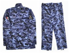 Giacca Pantaloni Uniformi Mimetiche Bosco Blu Emissione Esercito Marina Egitto Originale