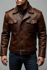 Giacca biker militare uomo