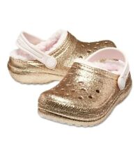 Zoccolo classico foderato glitter Crocs bambina taglia J4 oro/rosa 205937 (6989)