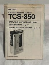 Service Manual Sony Stereo Cassette-Corder  TCS-350 manuale istruzioni libretto