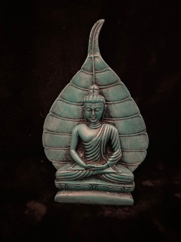 Buddha with bodhi leaf resin - buddha,