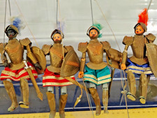 4 PUPI SICILIANI - 3 PALADINI ED 1 MORO -  COMPLETI - 18/20 CM -  ANNI 60'