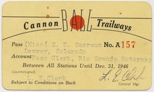 Pass Durango COLORADO 1946 ⚜️ PALLA DI CANNONE sentieri (autobus)