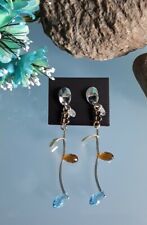 "Boccadamo",Orecchini, Argento 925 con cristalli Swarovski colore azzurro,ambra.