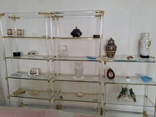 Libreria plexiglass cristallo e ottone