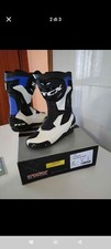 stivali moto racing, blu bianchi, usati, n 41,  