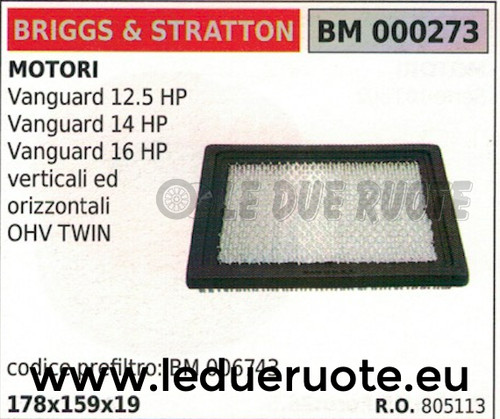 805113 filtro aria briggs - briggs, &