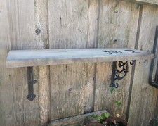 SCAFFALE CON CONSOLLE LEGNO ANTICO MENSOLA DA PARETE 60 cm SCAFFALE CONSOLLE ...