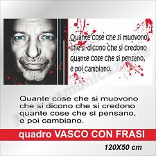QUADRI MODERNI TELA CANVAS VASCO ROSSI ROCK POP MUSICA   120X50