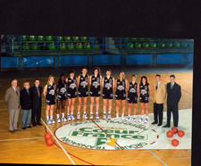 BOURGES (18) Equipe de BASKET Féminine en 1995 / Publicité Parquet TRANSAGRA