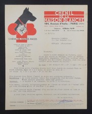 Fattura 1952 CANILE DELLA CASA BIANCA chien cane testata illustrata 101