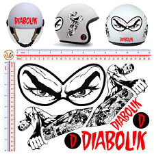 Adesivi casco diabolik vintage sticker helmet decal tuning auto moto 7 pz.