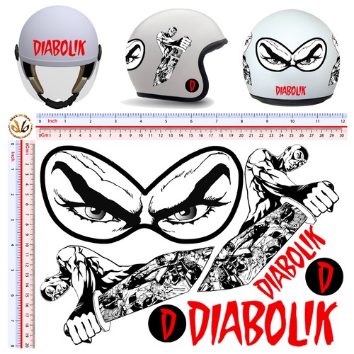 Adesivi casco diabolik - , vintage