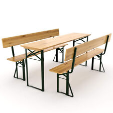 Set birreria tavolo con 2 panche con schienale LIMA in legno massiccio.