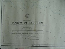 VECCHIA CARTA NAUTICA 1953-TIRRENO-PORTO DI SALERNO-SCALA 1 : 5000