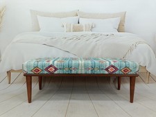 Panca da corridoio, seduta lunga, poggiapiedi, panca ottomana, panca per scarpe, pouf imbottito