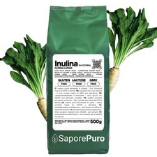 Inulina da cicoria 500 gr CATENA LUNGA Fibra alimentare da radici di cicoria