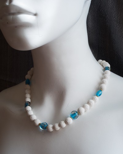 Collana perle pietra - collana,