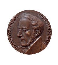 *HH* Medaglia Alessandro Manzoni Studi Manzoniani Medal Salerno 1974 Johnson 