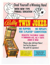 Twin Joker Bally Pinball Flyer