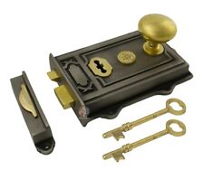 VECCHIO SET SERRATURA SERRATURA PORTA CERCHIO VINTAGE VITTORIANO RUSTICO RETRÒ + POMELLO PORTA CERCHIO