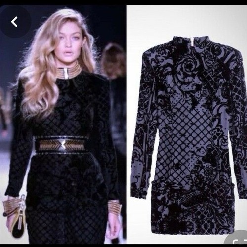 Balmain mini abito velluto oro - balmain,