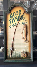 Decorazione pesca legno rustico pub/bar 3D - loggia, uomo grotta, cabina, lago arredo casa
