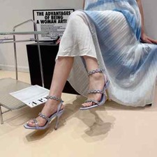 Sandali Donna Comodi 11 cm Viola Gioiello Eleganti Pelle Sintetica 75237