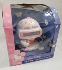 Radio orologio gelato Hello Kitty NUOVA RadioShack Sanrio KT2056 LED cono kity gatto