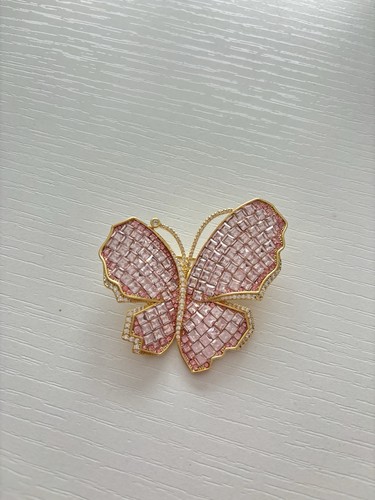 Spilla farfalla cristallo rosa