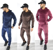 Nuovo da Uomo Velour Zip &