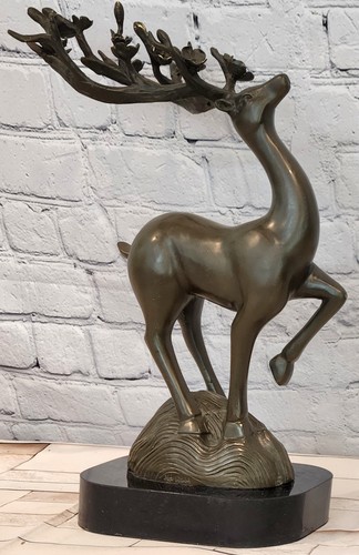 Statua cervo bronzo firmata