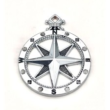 10X Ciondolo ROSA DEI VENTI in metallo 4x3.2 cm BOMBONIERA TEMA MARE 0W5A