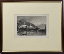 Antica Stampa 1836 Thun Lago
