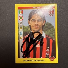 AUTOGRAFO FILIPPO INZAGHI FIGURINA CALCIATORI PANINI 2009/10 - MILAN CON PROVA