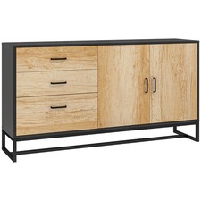 HOMCOM Credenza Moderna con 3 Cassetti e un Armadietto 2 Ante Soft-Close Legno