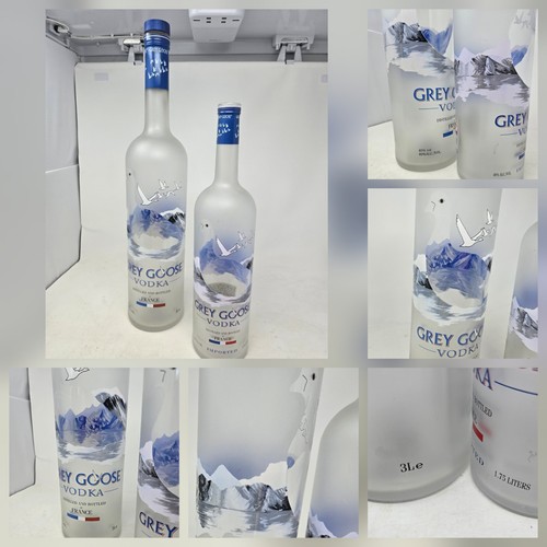 Empty grey goose vodka bottles - grey,