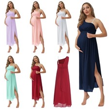 Abito maternità cerimonia maxi abito occasionale chiffon lungo matrimonio ballo