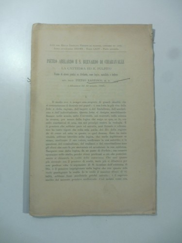 Pietro abelardo bernardo - abelardo, s
