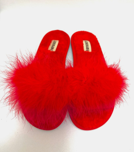 Red soft fluffy faux - soft, fur