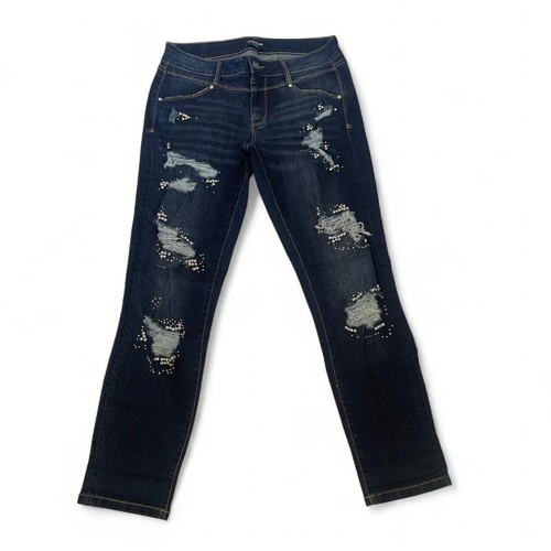 Jeans con strass perle - e,
