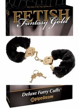 manette professionali bondage oro con pelliccia nera morbida fetish costrittivo 