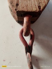 Vecchia CARRUCOLA PULEGGIA in LEGNO e METALLO - VINTAGE