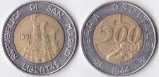 REPUBBLICA DI S. MARINO 500 LIRE 1991 