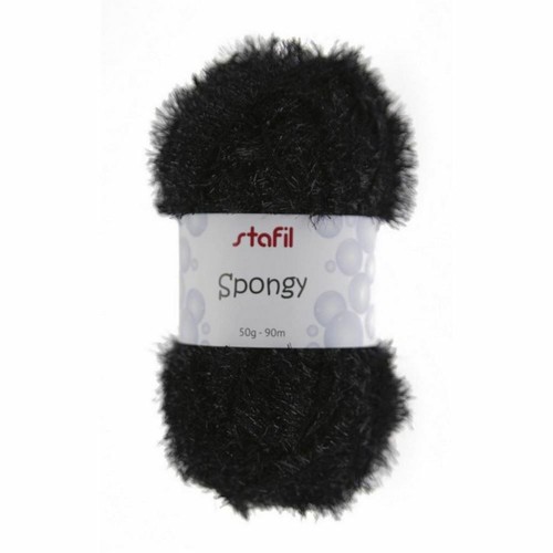Filato spongy nero gomitolo - spongy,