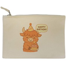 Borsa pochette in tela 'Happy