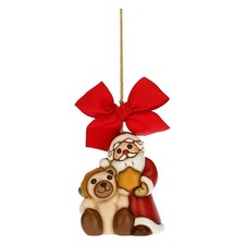 THUN Addobbo Natalizio Babbo Natale con Teddy Maxi Ceramica Linea Natale Living